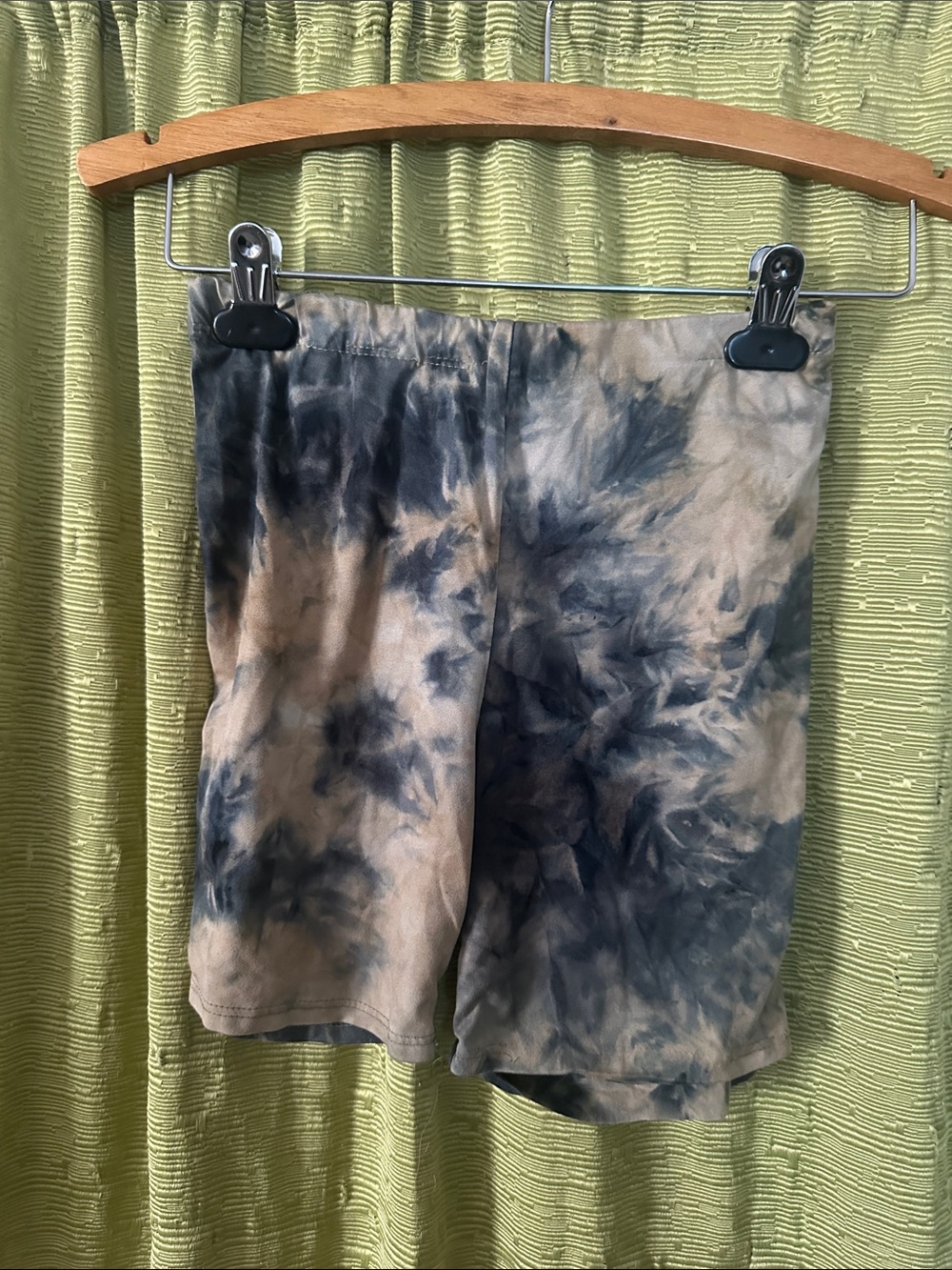 Tie-Dye Bike Shorts in Blue & Tan - Women's Activewear